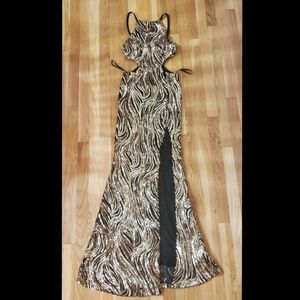 Black & Gold Sequin Dress